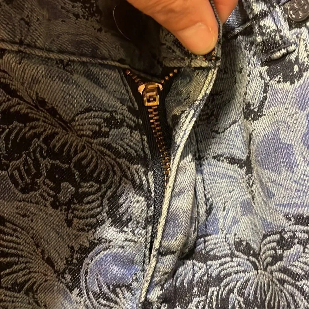 TORY Burch Ivy Super Skinny blue paisley jeans